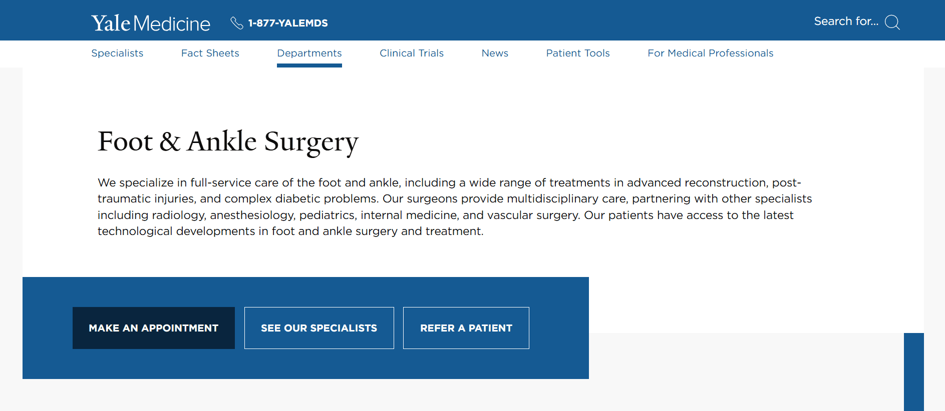 6. Yale Medicine Foot & Ankle Surgery
