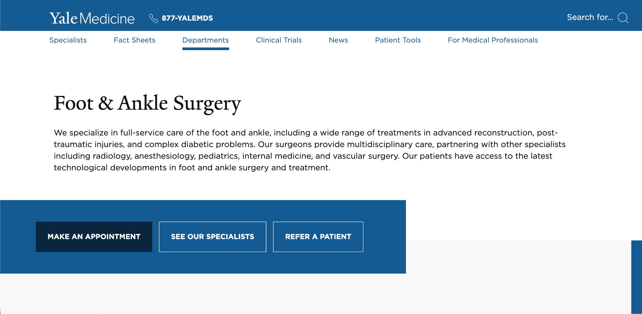 6. Yale Medicine Foot & Ankle Surgery